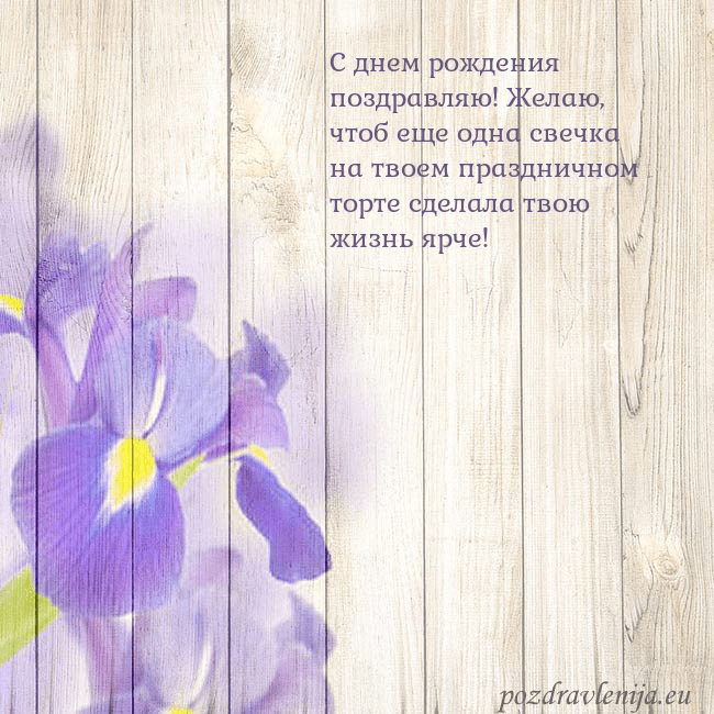 Открытка с ирисами