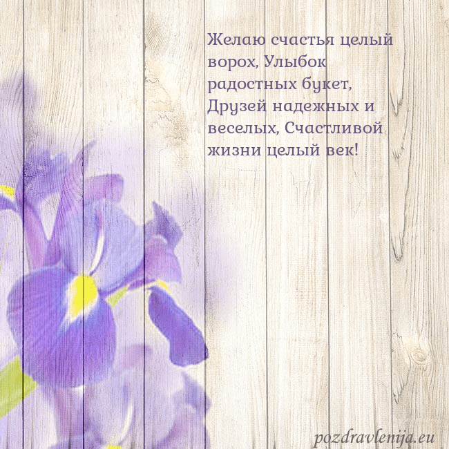 Открытка с ирисами