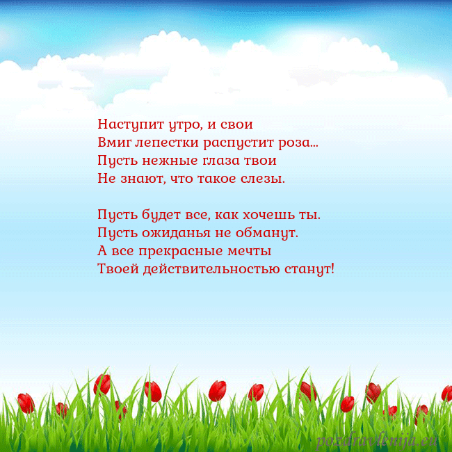 Открытка с тюльпанами