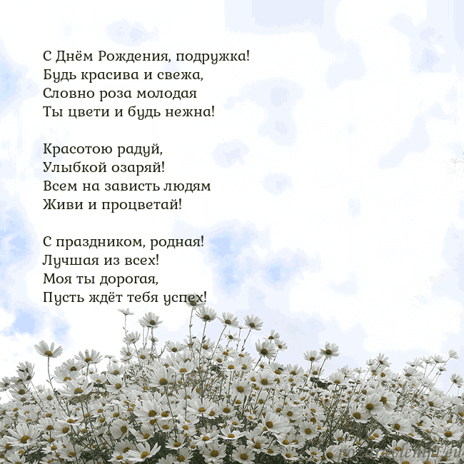 Открытка с ромашками