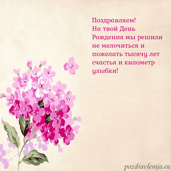 Открытка с гортензией