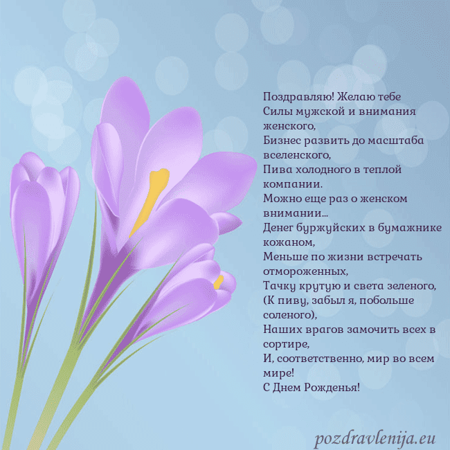 Открытка с крокусом