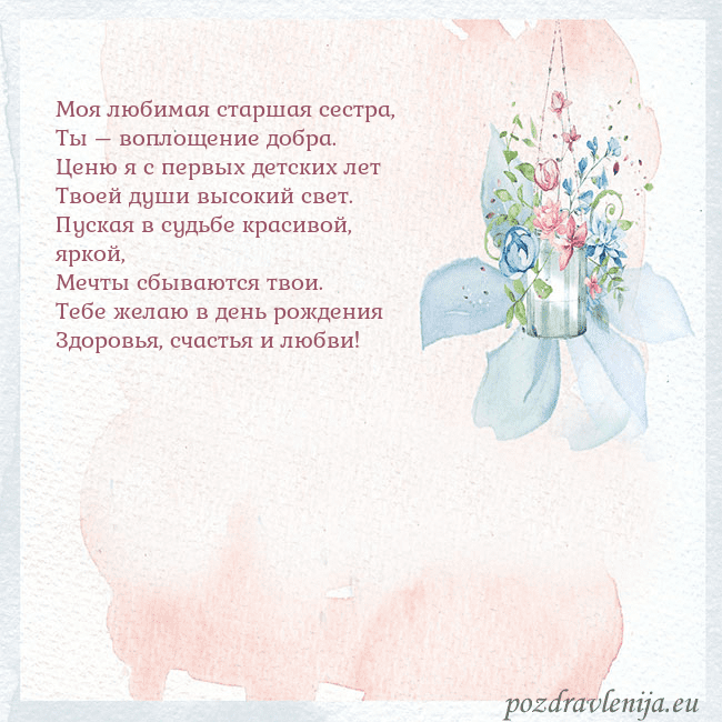 Акварельная открытка с цветами