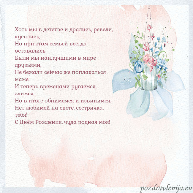 Акварельная открытка с цветами