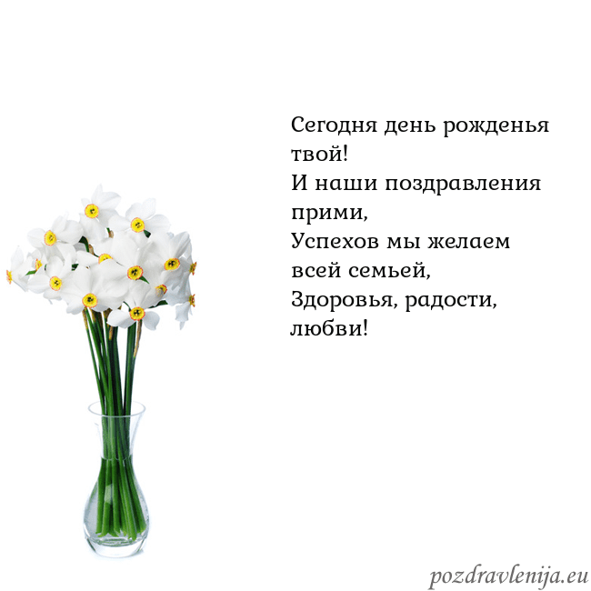 Открытка с нарциссами