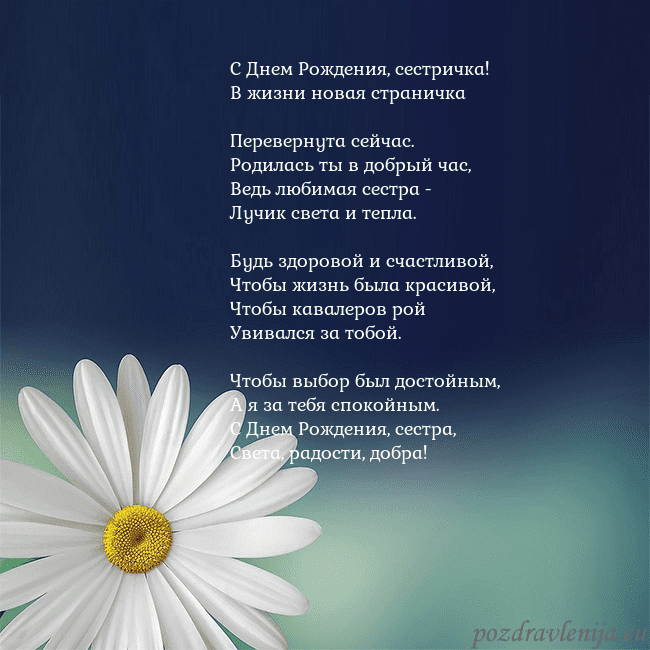 Открытка с большой ромашкой