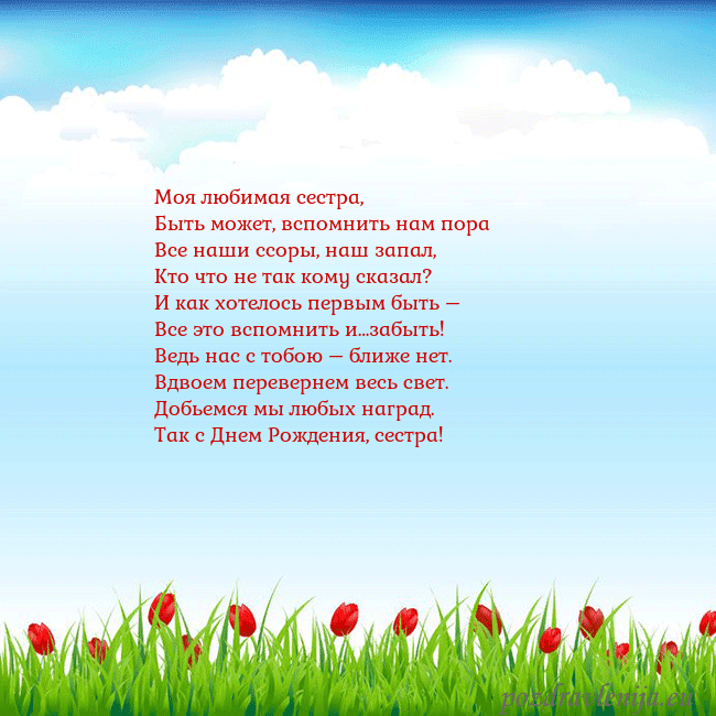 Открытка с тюльпанами