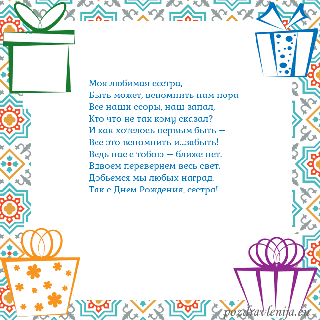 Открытка с подарками