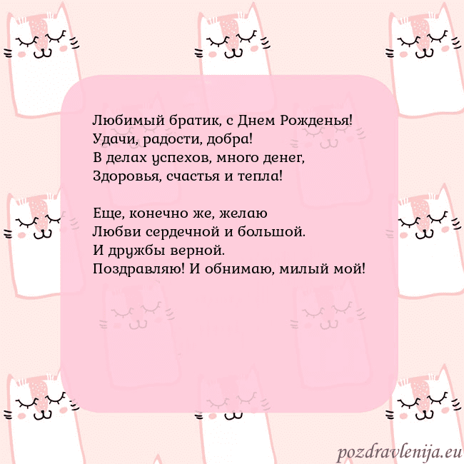 Розовая открытка с забавными кошками