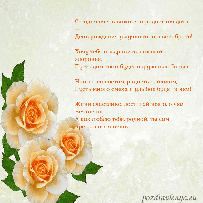 Открытка на день рождения с желтыми розами