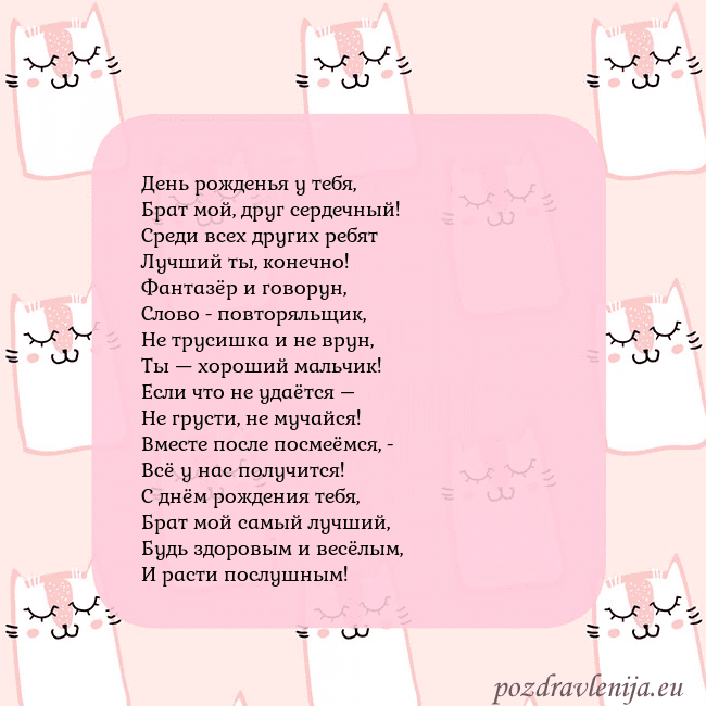 Розовая открытка с забавными кошками