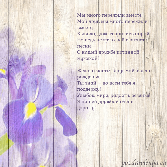 Открытка с ирисами