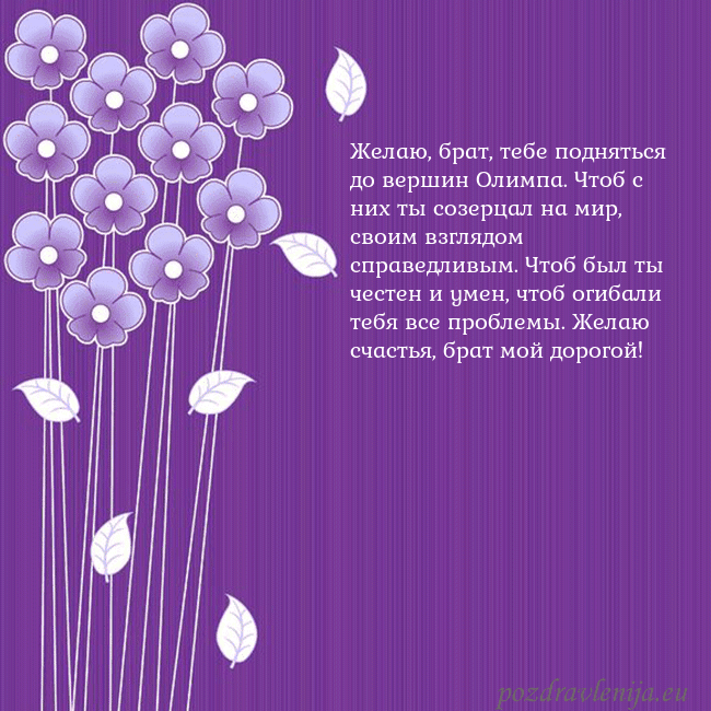 Открытка с фиолетовыми цветами