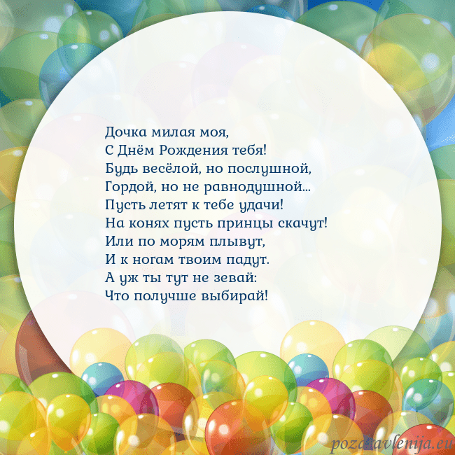 Открытка с цветными воздушными шарами