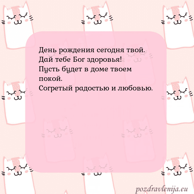 Розовая открытка с забавными кошками