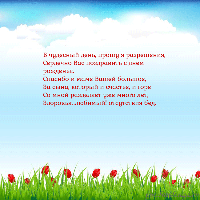 Открытка с тюльпанами