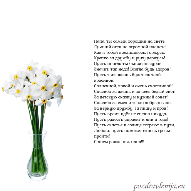 Открытка с нарциссами