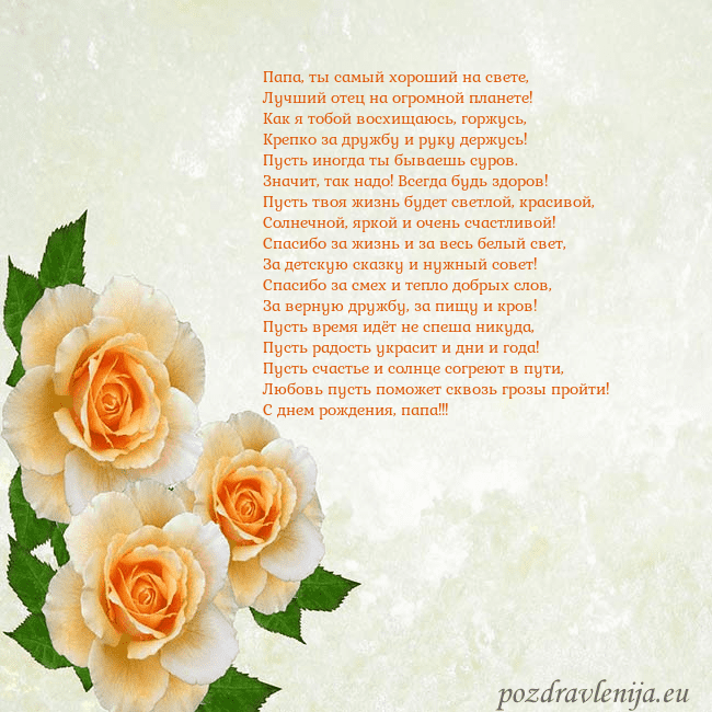 Открытка на день рождения с желтыми розами