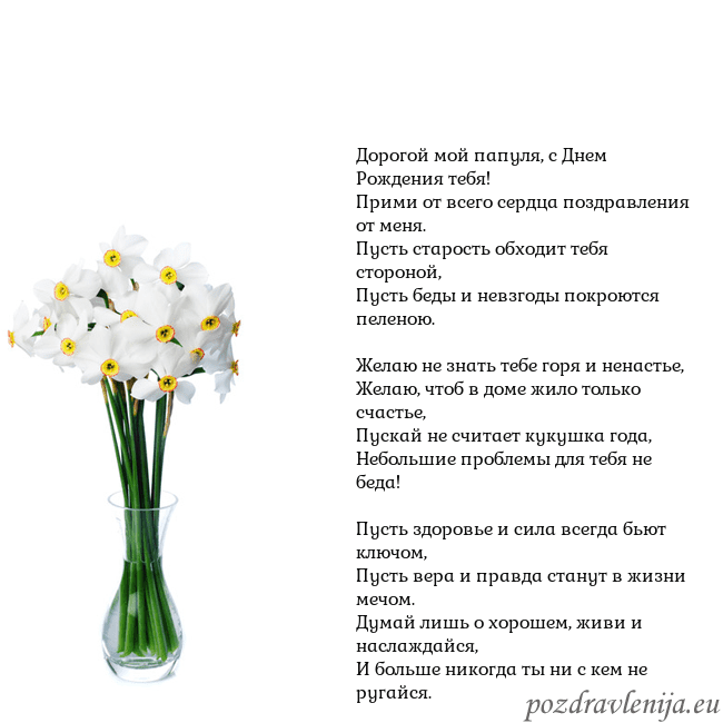 Открытка с нарциссами