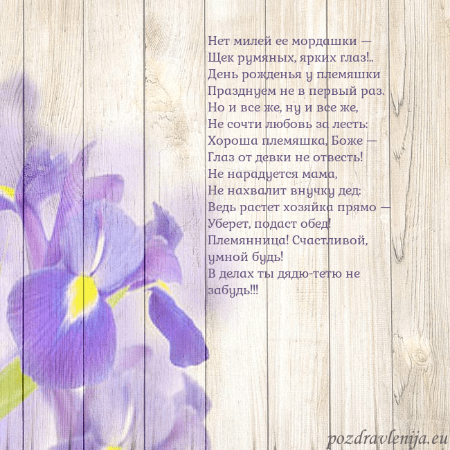 Открытка с ирисами