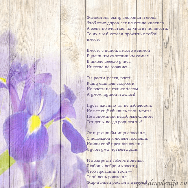 Открытка с ирисами