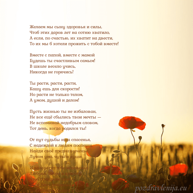 Электронная открытка с полем маков