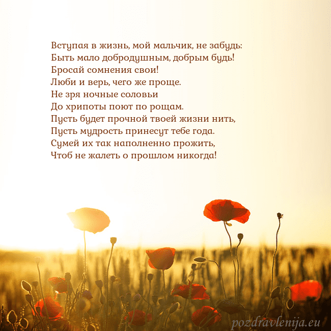 Электронная открытка с полем маков