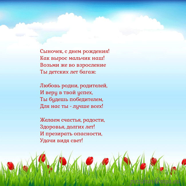 Открытка с тюльпанами