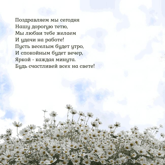 Открытка с ромашками