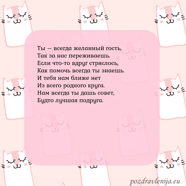 Розовая открытка с забавными кошками