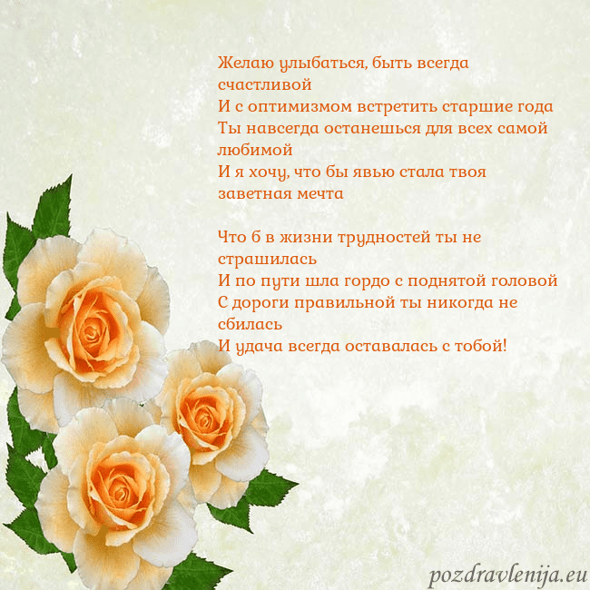 Открытка на день рождения с желтыми розами