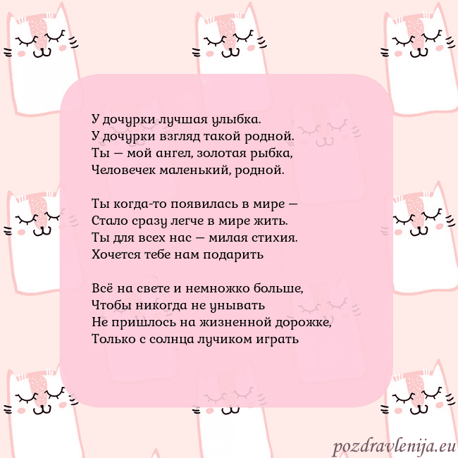 Розовая открытка с забавными кошками