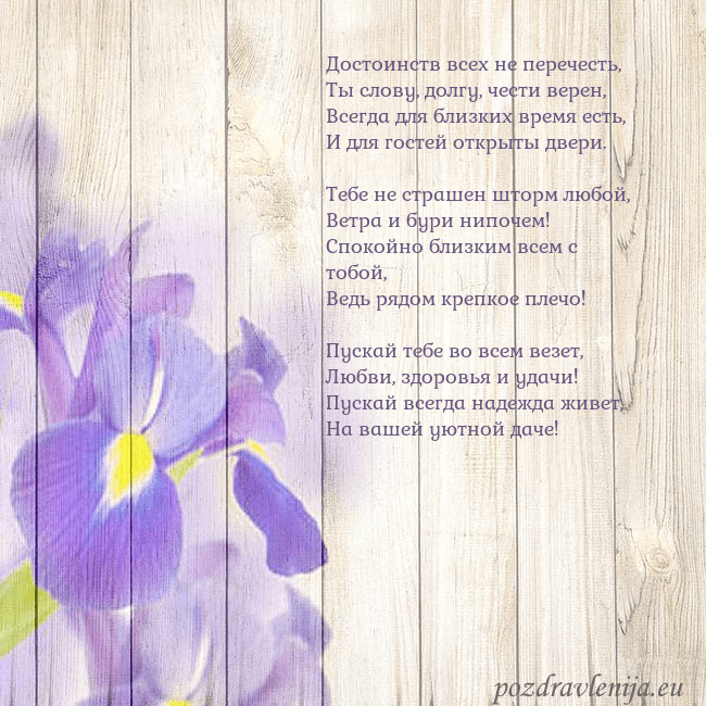 Открытка с ирисами