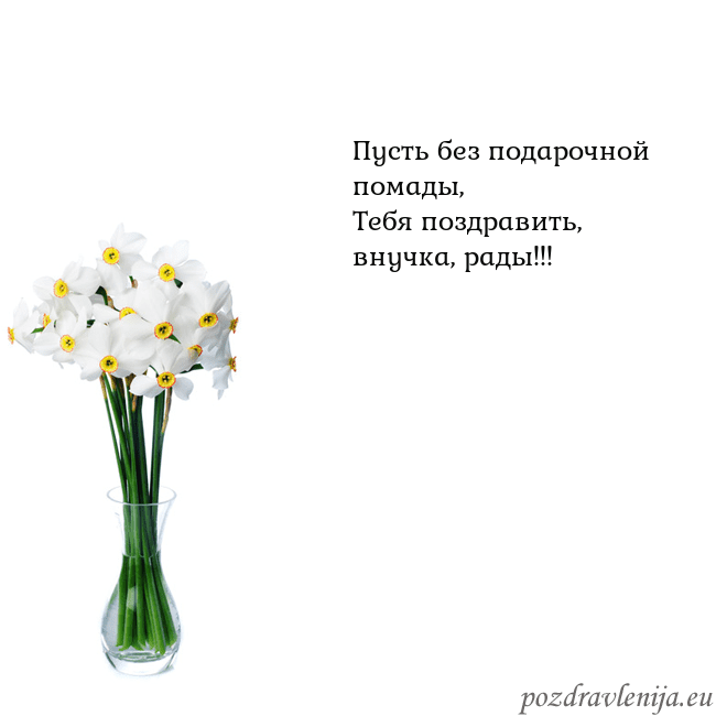 Открытка с нарциссами