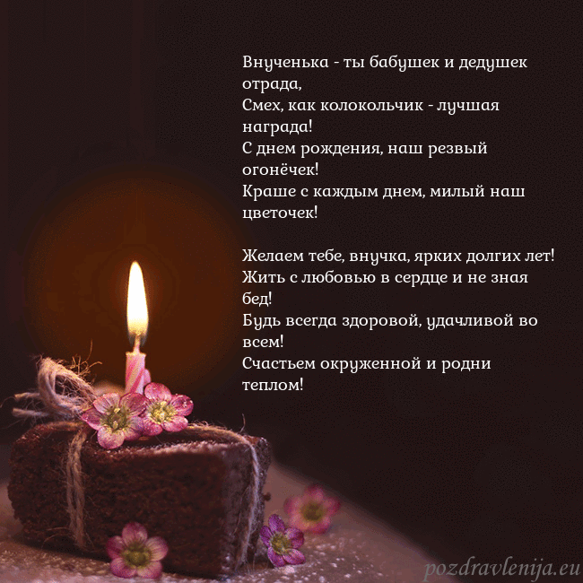 Анимированная открытка - торт с горящей свечкой