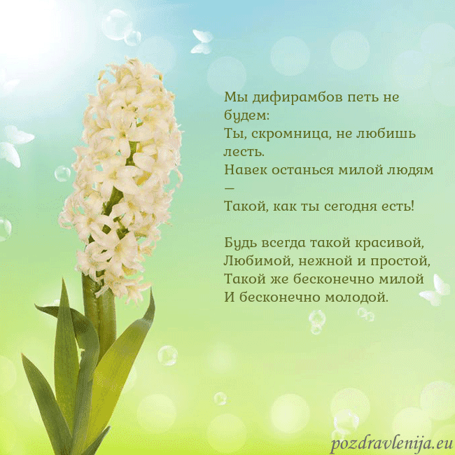 Открытка с гиацинтом