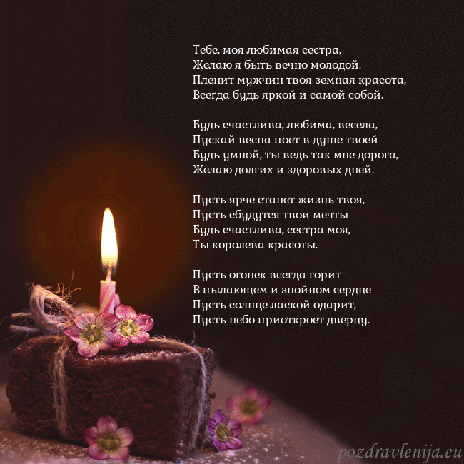 Анимированная открытка - торт с горящей свечкой