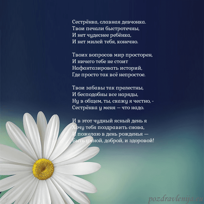 Открытка с большой ромашкой