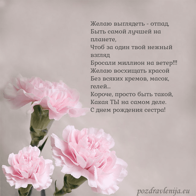 Открытка с розовыми гвоздиками