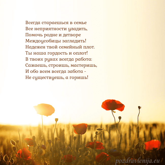 Электронная открытка с полем маков