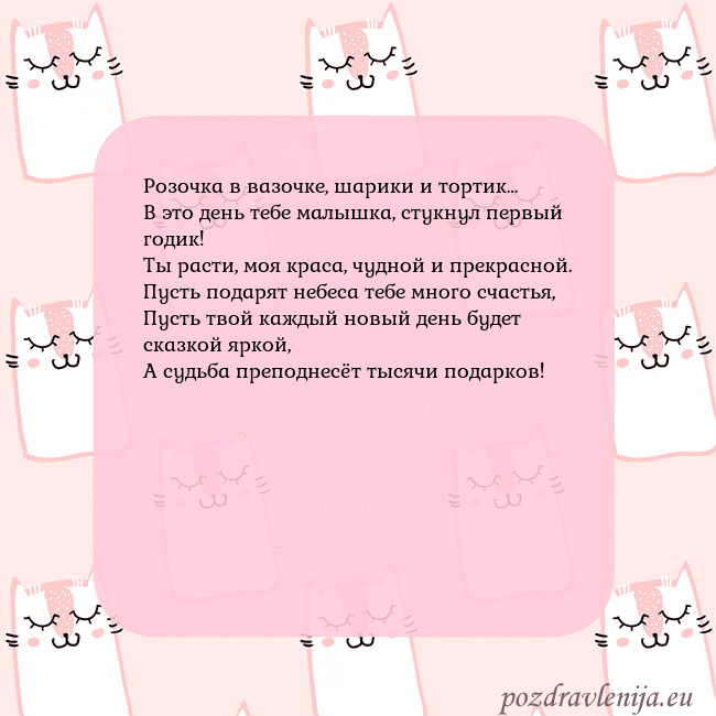 Розовая открытка с забавными кошками