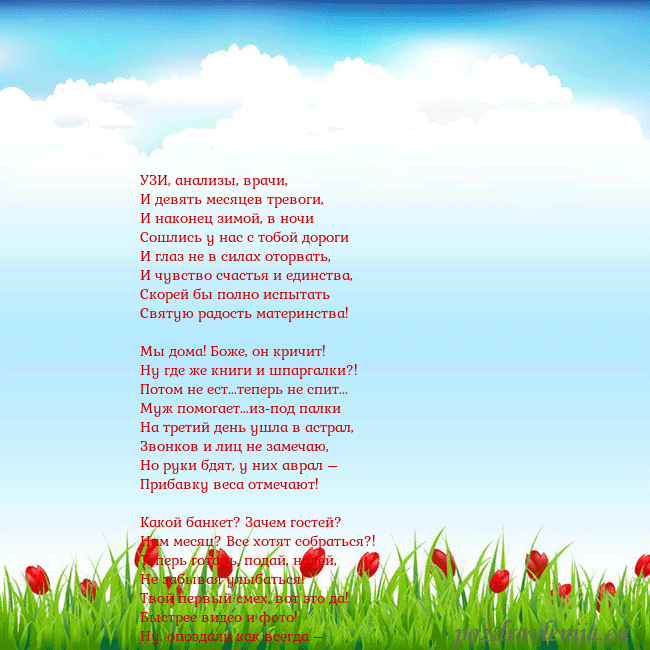 Открытка с тюльпанами