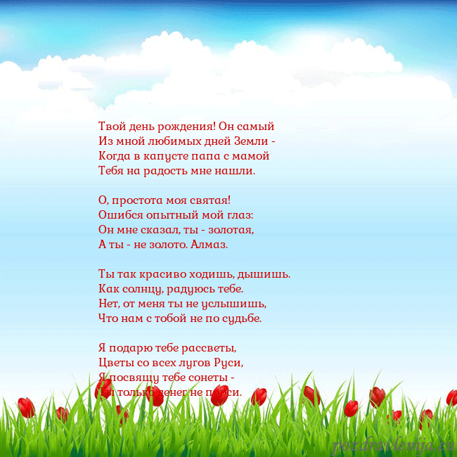 Открытка с тюльпанами