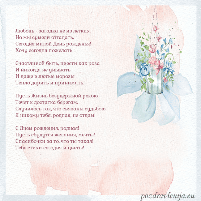 Акварельная открытка с цветами