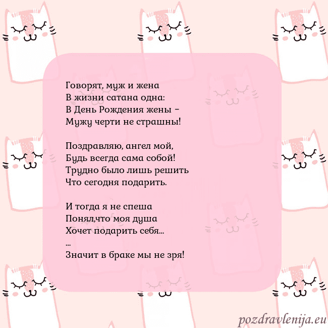 Розовая открытка с забавными кошками