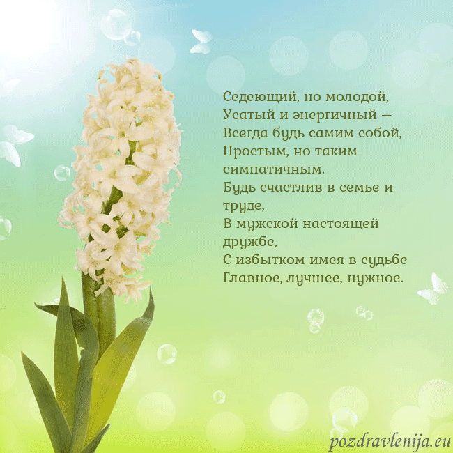 Открытка с гиацинтом