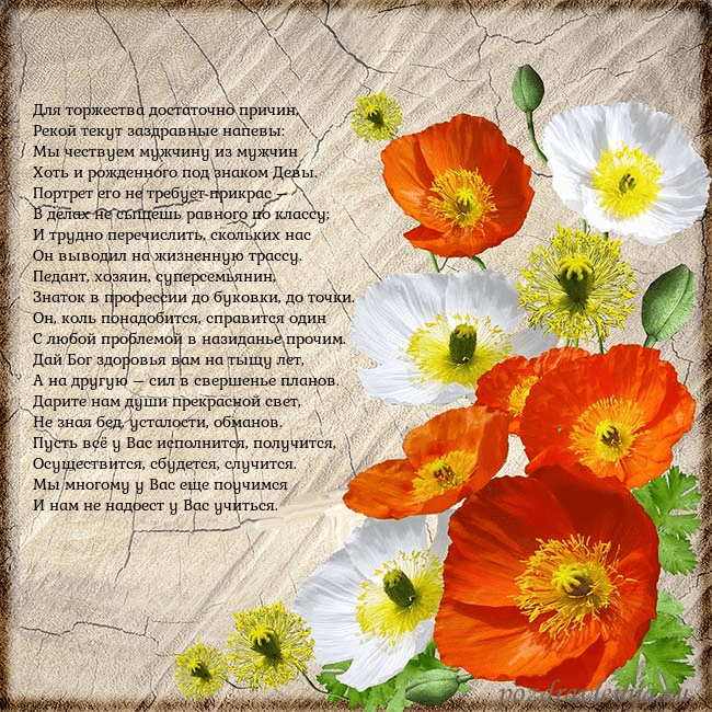 Открытка с маками Для торжества достаточно причин,
Рекой текут заздр Открытка с маками