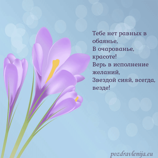 Открытка с крокусом