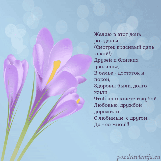 Открытка с крокусом