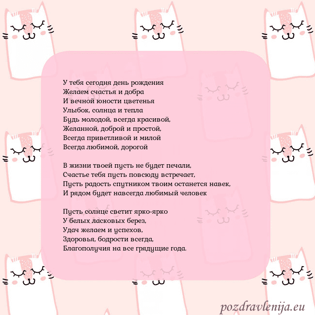 Розовая открытка с забавными кошками